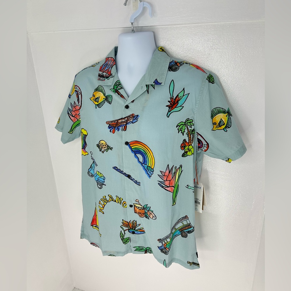 Roark Hinano Gonzo Luau Shirt Men's Medium NWT TIKI Hawaiian Resortwear Beach - Picture 3 of 15